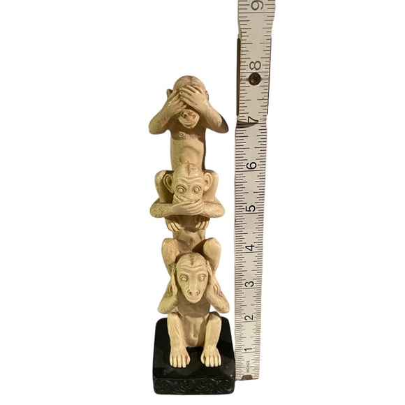 Vintage The Three Wise Monkeys See No Evil Speak No Evil Hear No Evil Resin - Picture 8 of 11